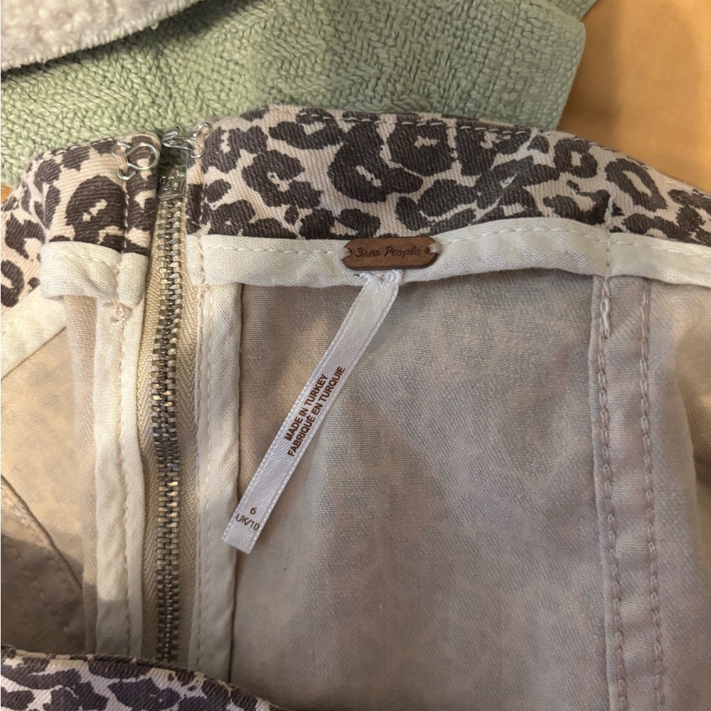 Free People Animal Print Mini Skirt